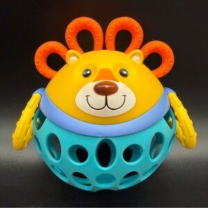 Nuby Silly Shaker Lion Rattle Toy & Teether 3 Months + Pre Owned